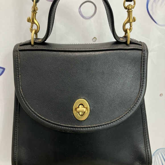 Vintage COACH REGINA Black Leather Crossbody Satchel Bag Handbag Purse 9983 - Picture 2 of 16